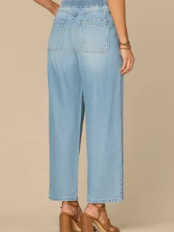 "Ab"leisure Skyrise Drawstring Double Pocket Petite Barely Barrel Jean