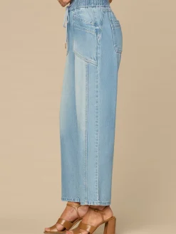 "Ab"leisure Skyrise Drawstring Waist Double Pocket Barely Barrel Jeans