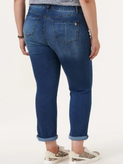 "Ab"solution® Blue Denim Cuffed Plus Girlfriend Jeans