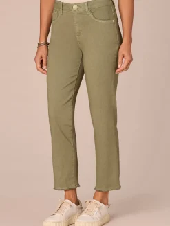 "Ab"solution® Colored Slim Straight Cascading "D" Pants