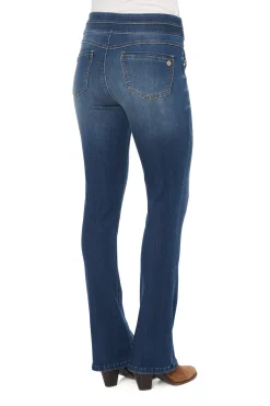 "Ab"solution® High Rise Blue Itty Bitty Bootcut Glider