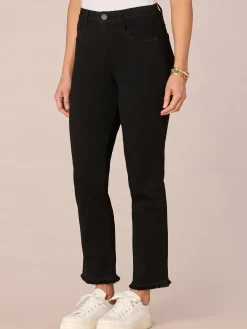 "Ab"solution High Rise Cascading "D" Pocket Slim Straight Jeans