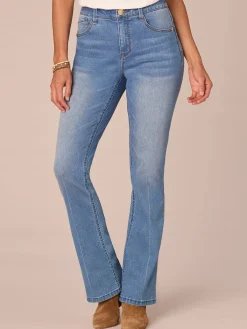 "Ab"solution High Rise Cascading D Pocket Itty Bitty Boot Petite Jeans