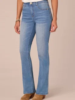 "Ab"solution High Rise Cascading D Pocket Itty Bitty Boot Petite Jeans