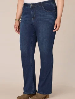 "Ab"solution High Rise Cascading "D" Itty Bitty Boot Plus Size Jeans