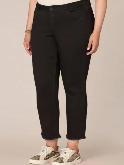 "Ab"solution High Rise Cascading "D" Slim Straight Plus Size Jeans