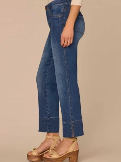 "Ab"solution® High Rise Center Seam Kick Flare Jeans with Slit Hem