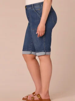“Ab”solution® High Rise Coin Pocket Cuffed Plus Size Bermuda Shorts