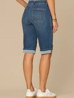 “Ab”solution® High Rise Cuffed Bermuda Shorts with Coin Pocket