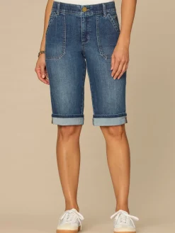 “Ab”solution® High Rise Cuffed Bermuda Shorts with Coin Pocket