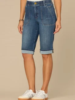 “Ab”solution® High Rise Cuffed Petite Bermuda Shorts with Coin Pocket