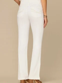 “Ab”solution® High Rise Embroidered Bow Pocket Itty Bitty Boot Jeans