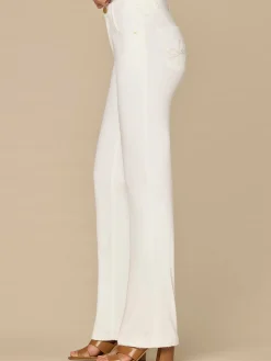 “Ab”solution® High Rise Embroidered Bow Pocket Itty Bitty Boot Jeans