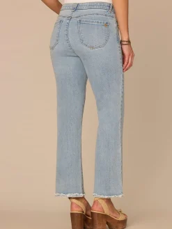 "Ab"solution® High Rise Fray Scallop Hem Petite Itty Bitty Flare Jeans