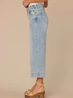 "Ab"solution® High Rise Light Blue Cropped Wide Leg Jeans