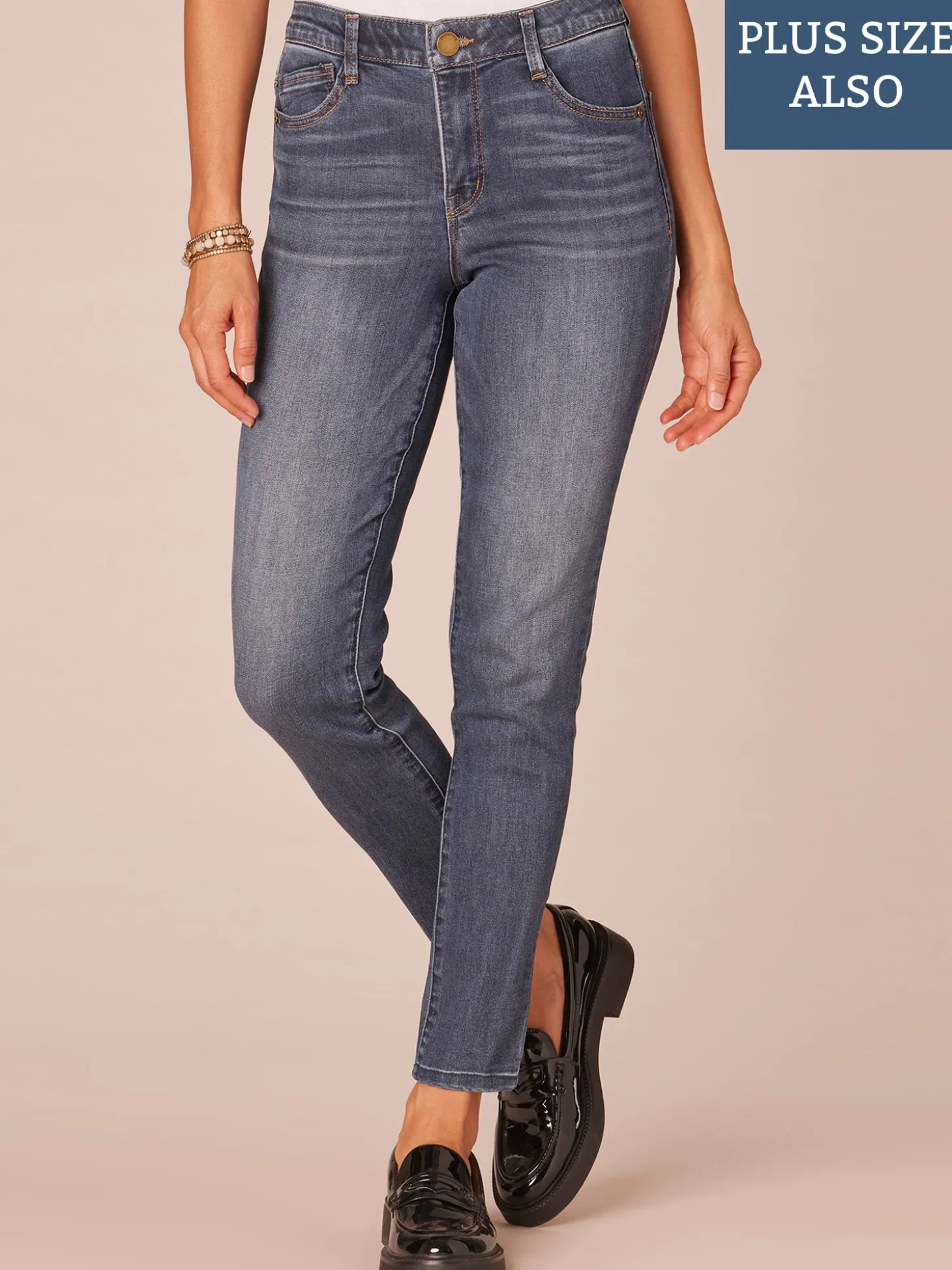 "Ab"solution® High Rise Modern Plus Size Ankle Length Jeans