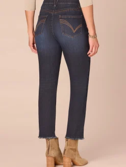“Ab”solution® High Rise Petite Slim Straight Jeans with Cascading D