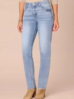 "Ab"solution® High Rise Petite Vintage Wash Straight Leg Jeans