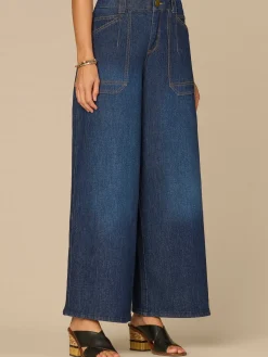 “Ab”solution® High Rise Petite Wide Leg Jeans with Utility Pockets