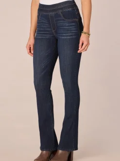 "Ab"solution High Rise Pull On Itty Bitty Boot Glider Petite Jeans