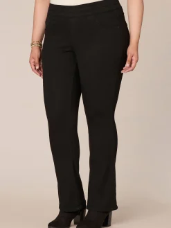 "Ab"solution High Rise Pull On Itty Bitty Boot Glider Plus Size Jeans