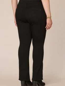 "Ab"solution High Rise Pull On Itty Bitty Boot Glider Plus Size Jeans