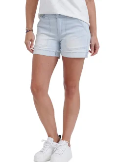"Ab"solution® High Rise Railroad Stripe Denim Utility Short