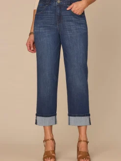 "Ab"solution® High Rise Round Up Petite Boyfriend Jeans with Crop Cuff