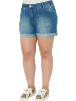 "Ab"solution® High Rise Vintage Blue Denim Plus Shorts