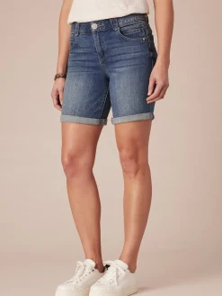 "Ab"solution® 6" Inseam Blue Denim Petite Shorts