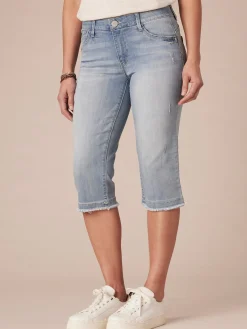 "Ab"solution® Light Blue Denim Skimmer Capri