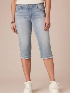 "Ab"solution® Light Blue Denim Skimmer Capri