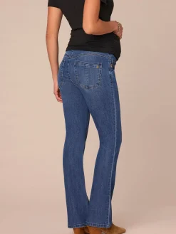 "Ab"solution Mid Blue Maternity Itty Bitty Boot Baby Bump Jeans