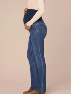 "Ab"solution Mid Blue Maternity Itty Bitty Boot Baby Bump Jeans