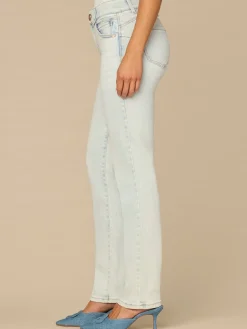 “Ab”solution® Mid-Rise Bleached Blue Booty Lift Straight Leg Jeans