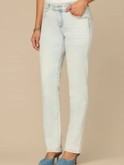 “Ab”solution® Mid-Rise Bleached Blue Booty Lift Straight Leg Jeans