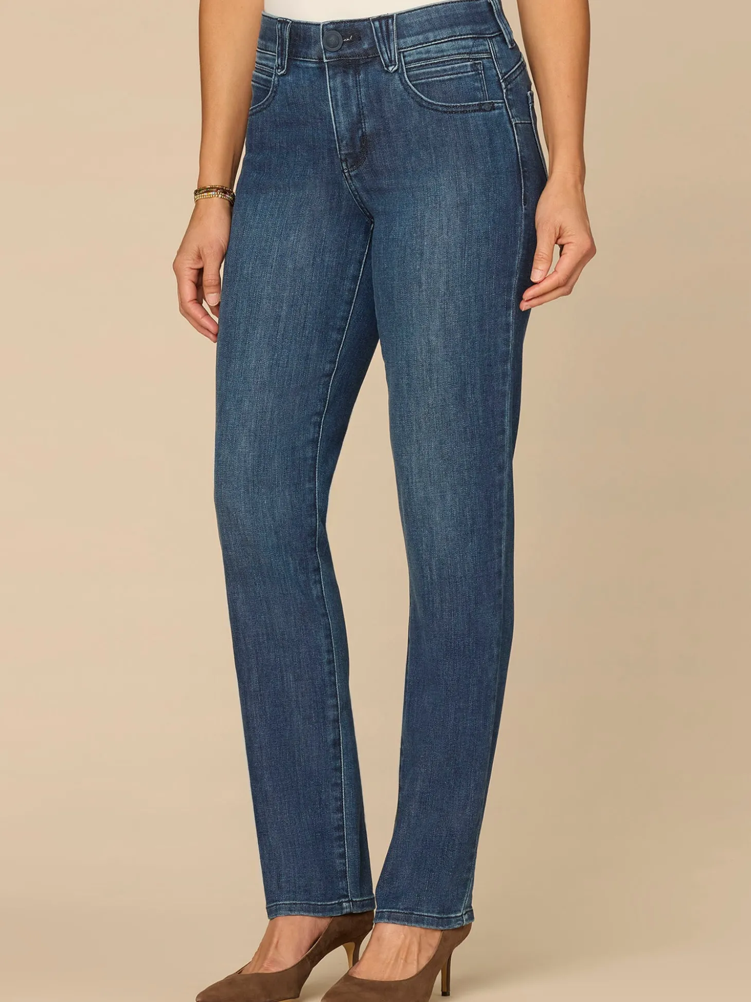 “Ab”solution® Mid-Rise Blue Booty Lift Straight Leg Jeans