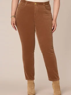 "Ab"solution® Mid-Rise Corduroy Plus Size Straight Leg Pants