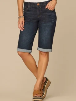 “Ab”solution® Mid-Rise Dark Indigo Artisanal Bermuda Shorts