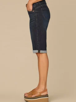 “Ab”solution® Mid-Rise Dark Indigo Artisanal Bermuda Shorts