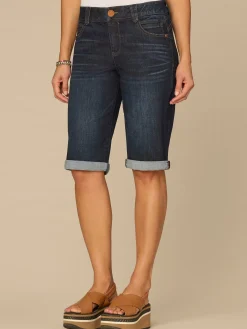 “Ab”solution® Mid-Rise Dark Indigo Artisanal Petite Bermuda Shorts