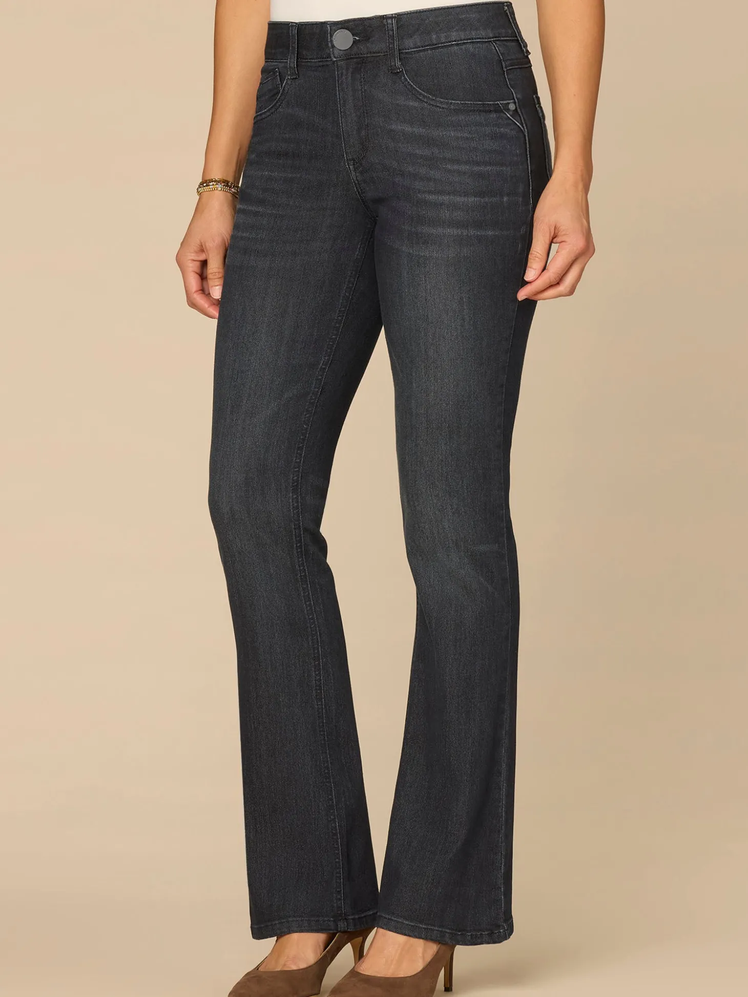 “Ab”solution® Mid-Rise Dark Indigo Artisanal Itty Bitty Boot Jeans