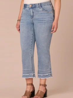"Ab"solution® Mid-Rise Double Scallop Hem Plus Size Kick Flare Jean