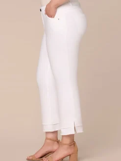 "Ab"solution Mid-Rise Flare Plus Size Jeans with Double Layer Fray Hem