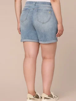 "Ab"solution Mid-Rise 7-Inch Inseam Plus Size Shorts with Roll Cuff