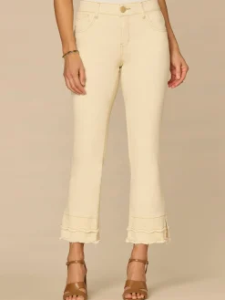 “Ab”solution® Mid-Rise Kick Flare Pants with Double Scallop Fray Hem