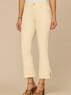 “Ab”solution® Mid-Rise Kick Flare Pants with Double Scallop Fray Hem