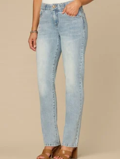 “Ab”solution® Mid-Rise Light Blue Booty Lift Straight Leg Jeans