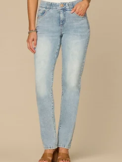 “Ab”solution® Mid-Rise Light Blue Booty Lift Straight Leg Jeans