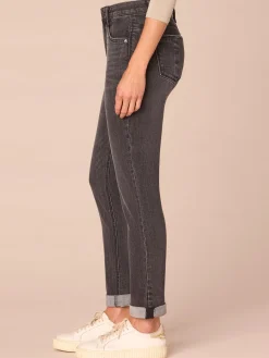 "Ab"solution® Mid-Rise Petite Girlfriend Jeans with Roll Cuff